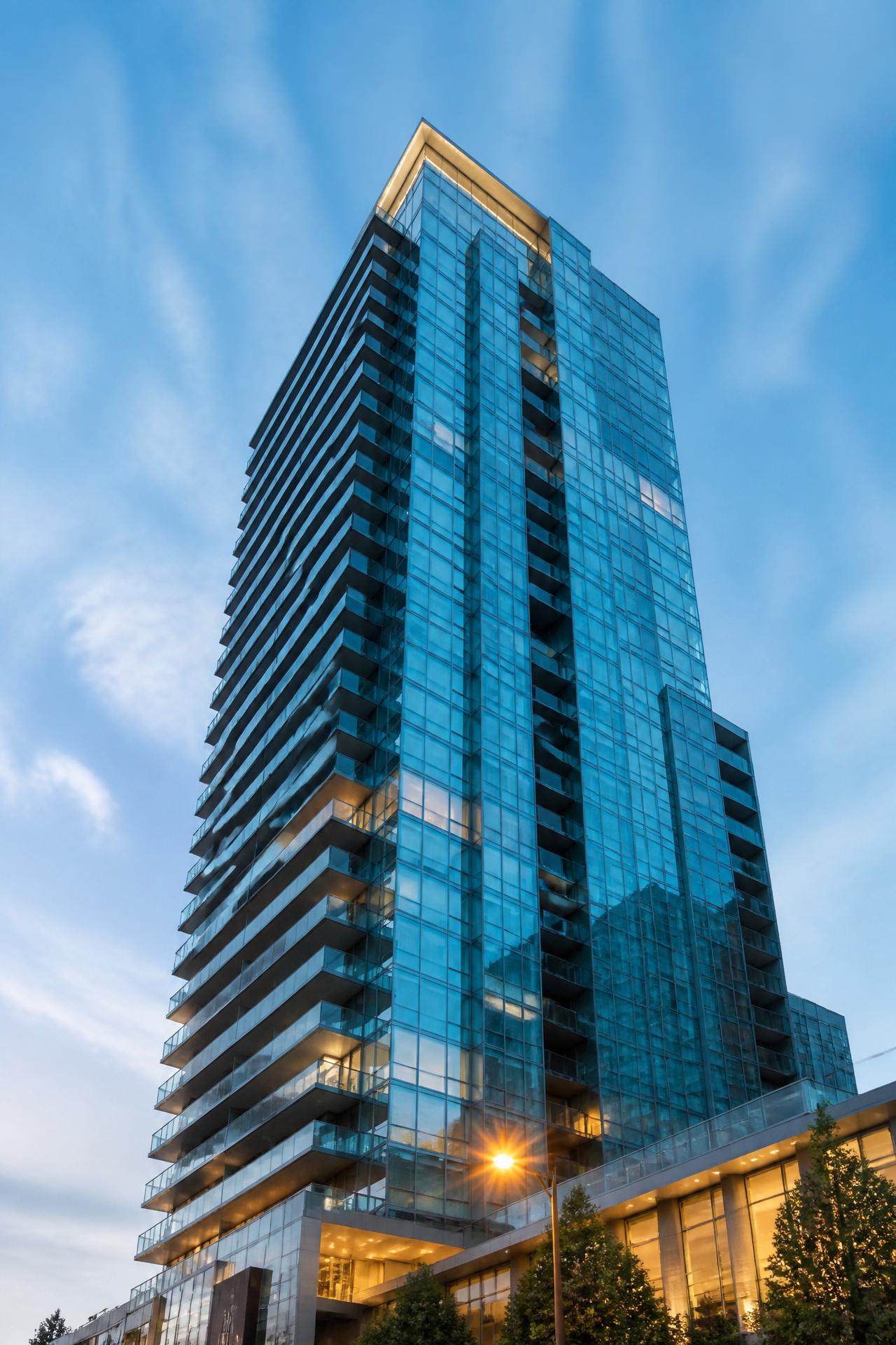 Modern luxury glass high-rise condominium tower